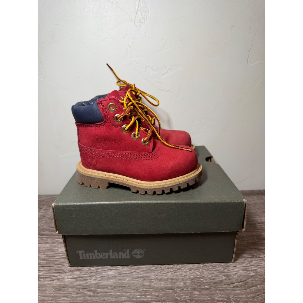 Timberland Boots 6-Inch Premium Waterproof Red Toddler Size 5
